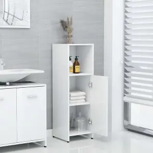 Berkfield Bathroom Cabinet High Gloss White 30x30x95 cm Engineered Wood