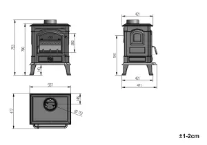 SunDaze 8KW Woodburning Stove Cast Iron Log Burner Fireplace Eco Design Dafra Approved Black