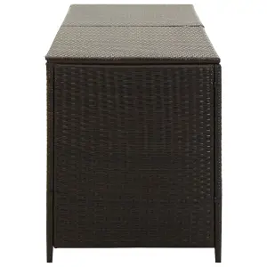 Berkfield Garden Storage Box Poly Rattan 200x50x60 cm Brown