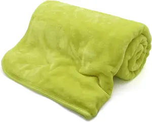 Fleece Faux Fur Lime Green  Roll Mink Throws Soft Cosy Bed Blankets