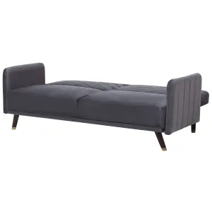 Beliani Glam Sofa Bed SENJA Grey Velvet