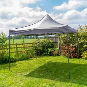 Pop Up 3x3 Gazebo Without Sides Dark Grey