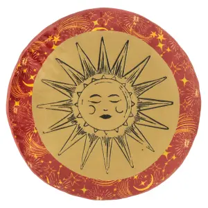 Ethereal Sun Velvet Round Filled Cushion