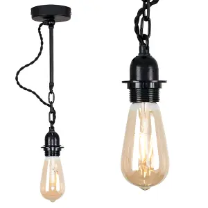 ValueLights Huber Industrial Satin Black Wall Light Fitting