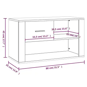 Shoe Cabinet Smoked Oak 80x35x45 cm Engineered Wood