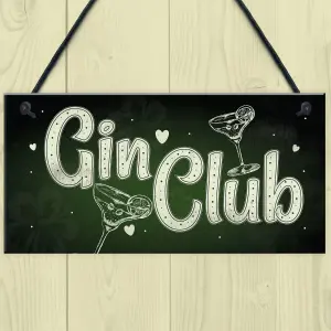 Red Ocean Gin Club Gin Tonic Gin Sign Garden Shed Home Bar Pub Kitchen Plaque Friendship Gift