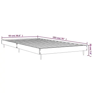 Berkfield Bed Frame Smoked Oak 90x190 cm 3FT Single Engineered Wood