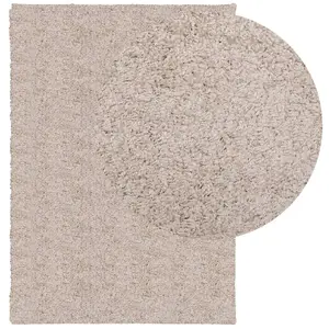 Shaggy Rug PAMPLONA High Pile Modern Beige 160x230 cm