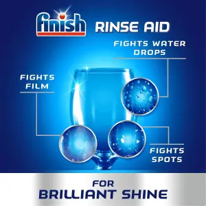 6 x Finish Rinse Aid Dishwasher Liquid 400ml Dishwashing Shinier & Drier Dishes