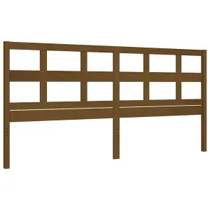 Berkfield Bed Frame with Headboard Honey Brown 200x200 cm Solid Wood