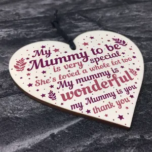 Red Ocean Mummy Wooden Heart Mothers Day New Mummy Mum To Be Gift Baby Shower Pregnancy Gift Handmade Keepsake