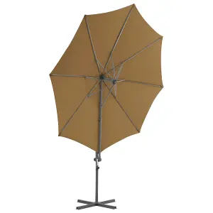 Berkfield Cantilever Umbrella with Steel Pole Taupe 300 cm