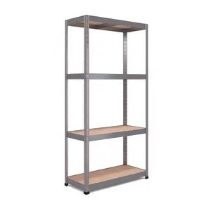 RB BOSS Garage Shelving Unit 4 Shelf MDF Galvanised Steel (H)1800mm (W)900mm (D)400mm