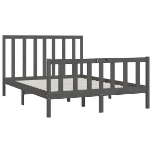 Berkfield Bed Frame Grey Solid Wood 150x200 cm 5FT King Size