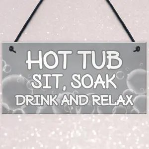 Shabby Chic Hot Tub Sign Funny Hot Tub Accessories Garden Summerhouse Sign New Home Gift