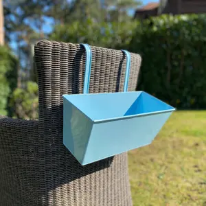 Duck Egg Blue Balcony Hanging Planters (Set of 2)