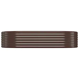 Berkfield Garden Planter Powder-coated Steel 175x100x36 cm Brown