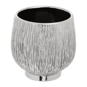 Interiors by Premier Hesper Large Silver Ceramic Planter