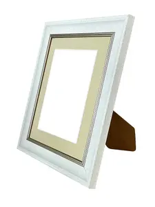 Scandi White Speckled Frame with Light Grey Mount for Image Size 12 x 8 Inch