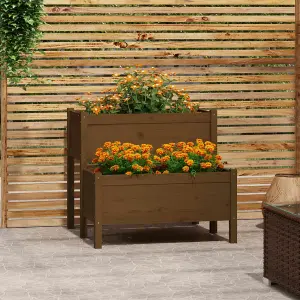 Berkfield Planter Honey Brown 84.5x84x75 cm Solid Wood Pine