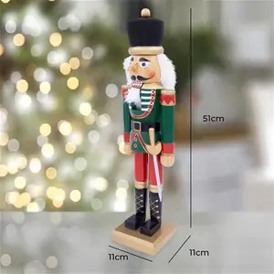 Christmas Workshop Wooden Nutcracker - Green/Red | Robert Dyas