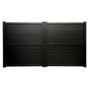 Aluminium Double Swing Gate 3750x1600mm Black