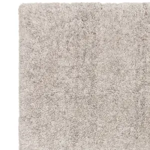 Silver Luxurious , Modern , Plain , Shaggy Easy to Clean Rug for Living Room, Bedroom - 120cm X 170cm