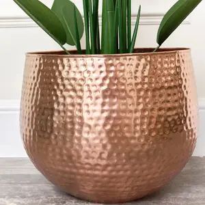 Melody Maison Large Copper Hammered Metal Planter