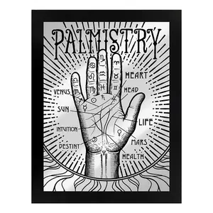 Grindstore Palmistry Mirrored Plaque Black/Silver (One Size)