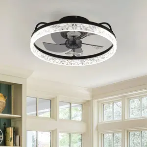 Kappa 48cm Ceiling Fan with LED Lights Black