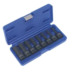 Sealey Impact Hex Socket Bit Set 8pc 1/2"Sq Drive AK5601