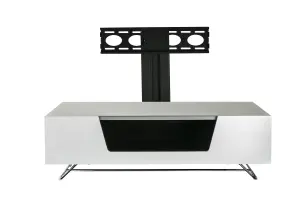 Chromium TV-Stand in white + bracket