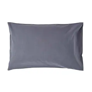 Homescapes Dark Grey Linen Housewife Pillowcase, King