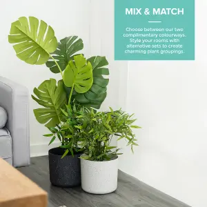 LIVIVO Indoor Plant Pots - Set of 2, Gardening Pot for All House Plants, Herbs & Foliage Plant - Ideal Home Decor Planter - 22cm