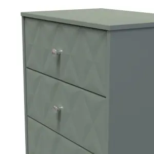 San Jose Ready assembled Green 3 Drawer Chest (H)791mm (W)746mm (D)395mm