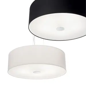 Luminosa Woody  4 Light  Medium Round Ceiling Pendant White, E27