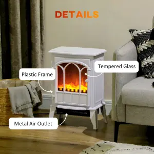 HOMCOM Electric Stove Heater LED Flame Effect 1000W/2000W