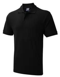 Uneek - Unisex Ultra Cotton Poloshirt - Reactive Dyed - Black - Size 2XL