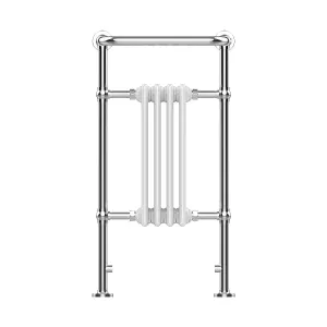 VURTU7 Designer Vertical Period Style Column Radiator, 952(H) x 479(W), Chrome White, 613681