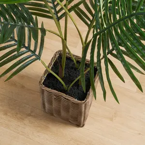 Palm Leaf Tree in Basket Artificial Plant Natural Style New Home Decorative Fake