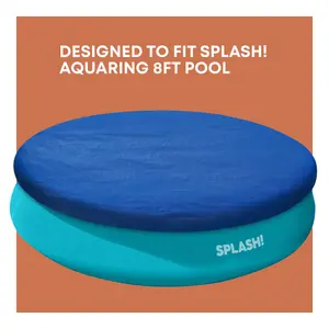 Splash AquaRing Fast Set Swimming Pool Cover - Round Paddling Pool Protection, 8ft