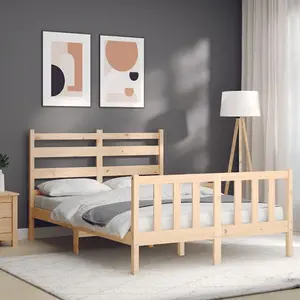 Berkfield Bed Frame with Headboard 120x200 cm Solid Wood