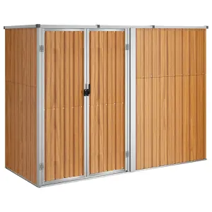 Berkfield Garden Tool Shed Brown 225x89x161 cm Galvanised Steel