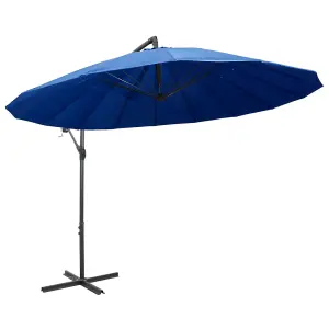 Berkfield Hanging Parasol Blue 3 m Aluminium Pole