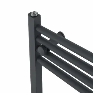 Rinse Bathrooms 800W Electric Heated Warming Towel Rail Bathroom Radiator Anthracite - 1400x400mm