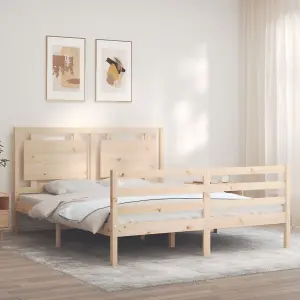 Berkfield Bed Frame with Headboard 160x200 cm Solid Wood