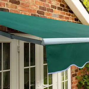 Primrose Awnings 2.5m x 2.0m Retractable Manual Standard Green Awning Outdoor Patio Canopy