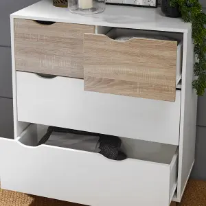 Stockholm 4 Drawer Chest White-Oak