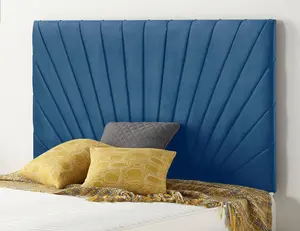 Somnior Platinum Plush Navy Divan Base With Headboard - Double