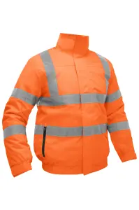 BISLEY WORKWEAR TAPED HI VIS WET WEATHER RIPSTOP BOMBER JACKET XXX large